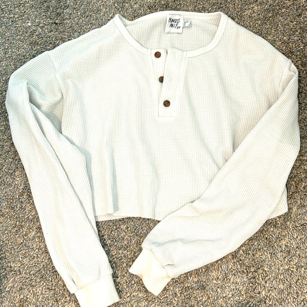 Princess Polly waffle cropped long sleeve